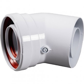 Промежуточный коаксиальный отвод BAXI 45' без муфты d60/100 мм Промежуточный коаксиальный отвод BAXI 45' без муфты d60/100 мм